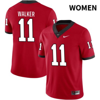 Women's Georgia Bulldogs NCAA #11 Jalon Walker Nike Stitched Red NIL 2022 Authentic College Football Jersey DRV6554FW
